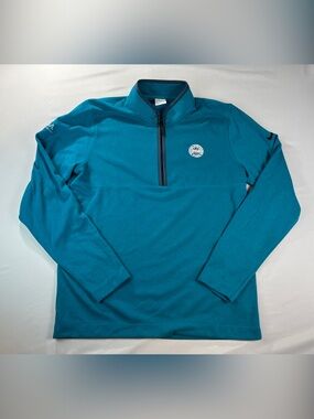 Nike Men's Teal Half-Zip Performance Pullover Golf PGA Mock Neck